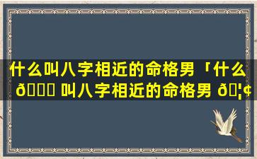 什么叫八字相近的命格男「什么 🐈 叫八字相近的命格男 🦢 生」